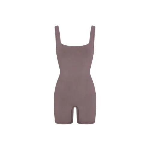 SKIMS SS24 Summer Collection На открытом воздухе Square Neck ONESIE Комбинезон Женские Цинковый Цинковый