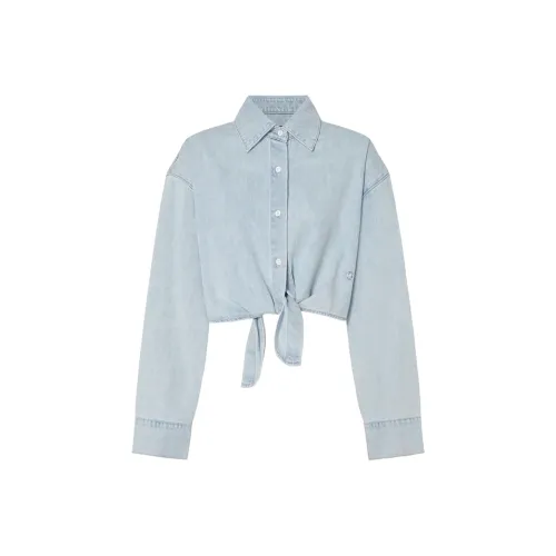 MO CO Джинсовый синий Женские рубашки