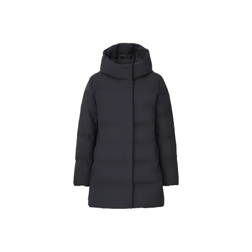 UNIQLO Пуховик Женские Снежные горы Черный
