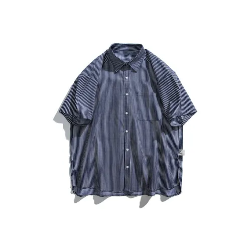 YPUT Рубашка Унисекс Темно-синий Синий Полосы