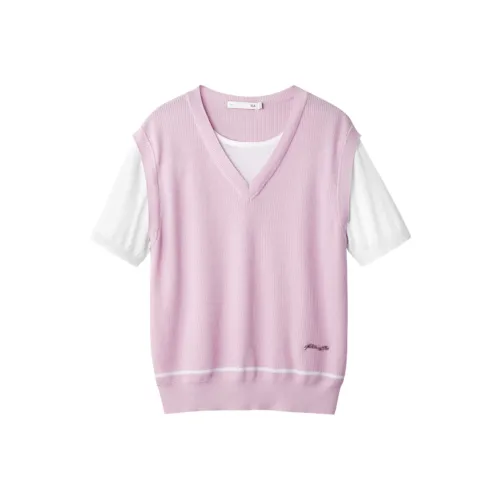 HLA Трикотаж Женский Светло-Розовый Splicing