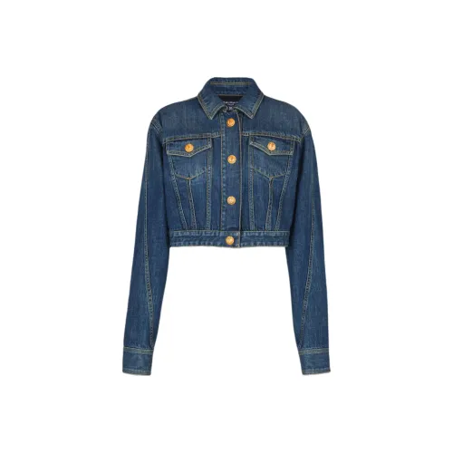 BALMAIN FW24 Куртки и Пальто Женские Синие