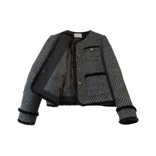 Cypress House Пуховик Женские Черный Серый Твил