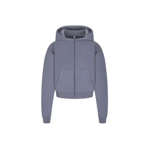 SKIMS FRENCH TERRY Классический ZIP UP HOODIE Толстовка Женская Стальной синий Стальной синий