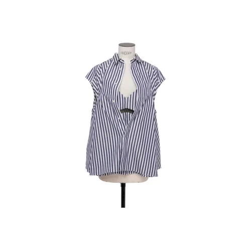 Sacai SS24 Рубашка Женская Морской Синий