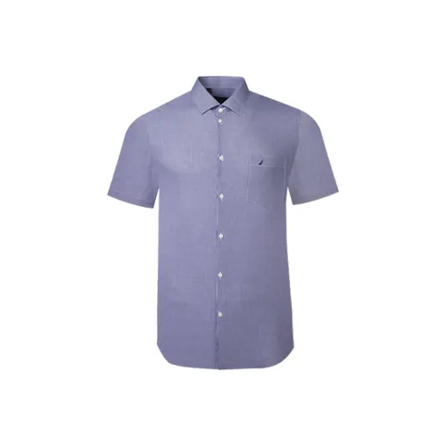 NAUTICA TAILORED Мужская рубашка в синем клетчатом узоре