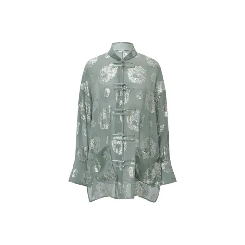 M Essential Рубашка Женская Дымчатый Зеленый