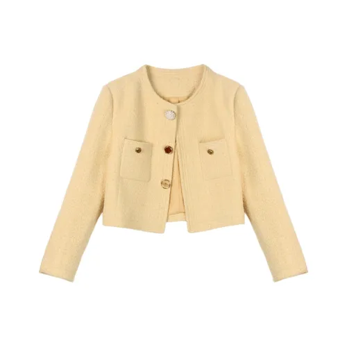 MUKOK Куртки Пальто Женские Кремово-Желтые