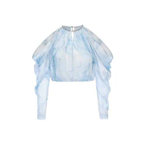 GIMING CROP TOP Женский Синий С принтом