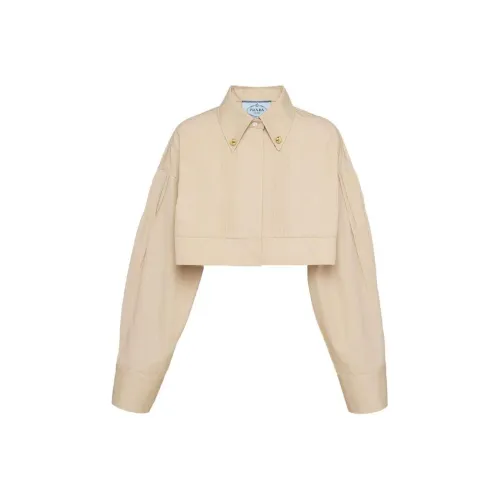 PRADA SS24 Куртки Пальто Женские Золото