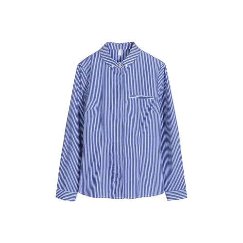 Lucybaily Рубашка Женская Синие Белые Полоски