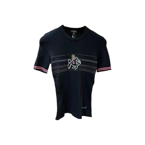 CHANEL Стандартная T-рубашка Женская Черная