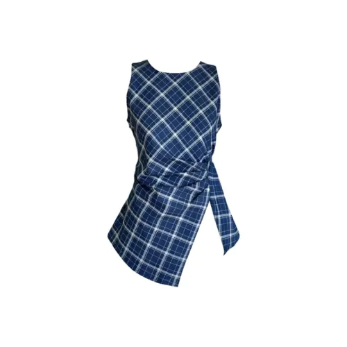 PZGE Синяя клетка Женские Рубашки