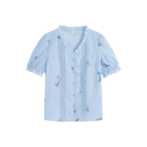 Inman Небесно-голубые Женские Рубашки