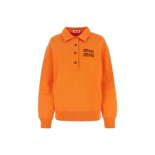 MIU MIU SS24 Свитшот Женский Оранжевый