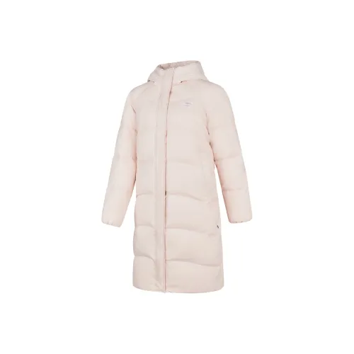 QIAODAN Пуховик Женская Белая Персиково-Розовая