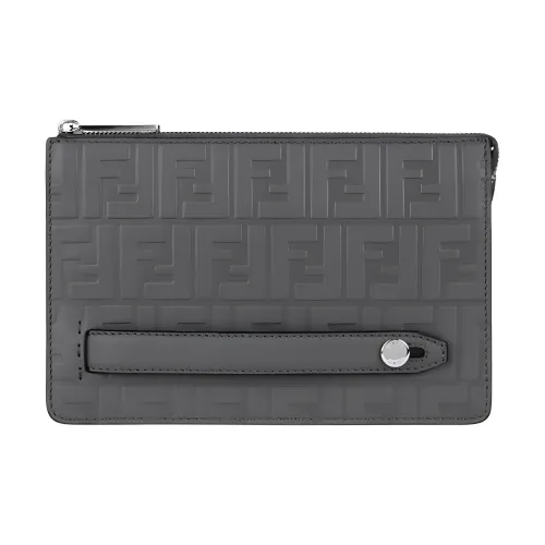 FENDI Кожа Клатч Стандартный Мужской Серый