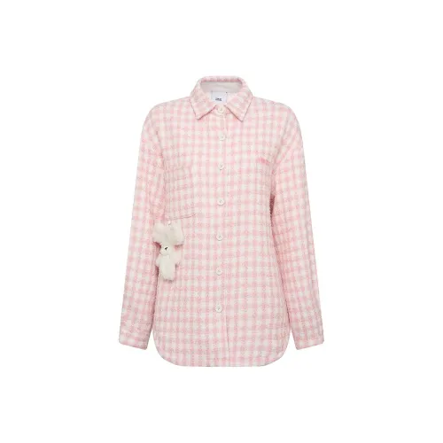 TSMLXLT Куртки Пальто Женские Розовая Клетка Цвет