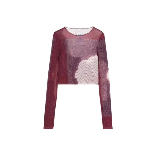 Jean Paul Gaultier T-рубашка женская бордового цвета