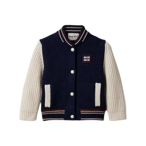 MIU MIU FW24 Кашемир Свитер Женские Морской синий