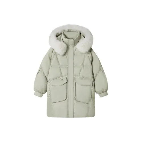 EICHITOO Пуховик Женский Зеленый Серый