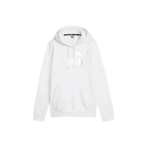 PUMA Свитшот Essentials+ Metallic Logo Femme Белый