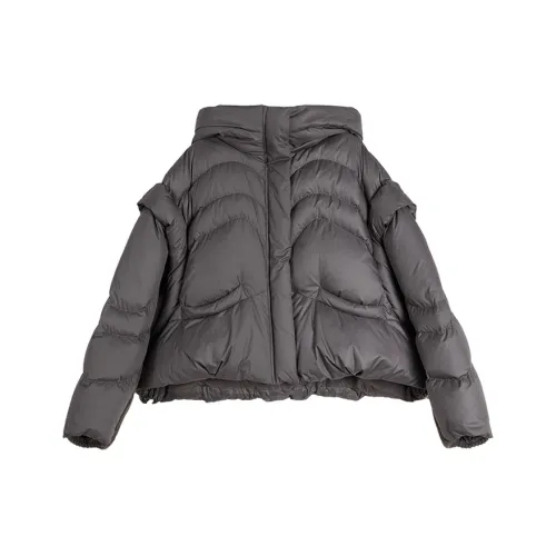 ELLE Пуховик Женский Средний Серый