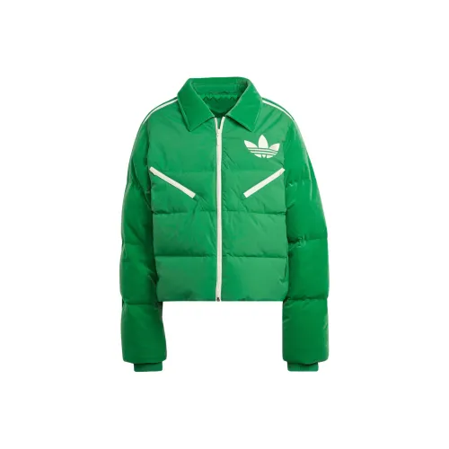 Adidas Originals Clover Series Outfit Пуховик Зимний Женский Зеленый