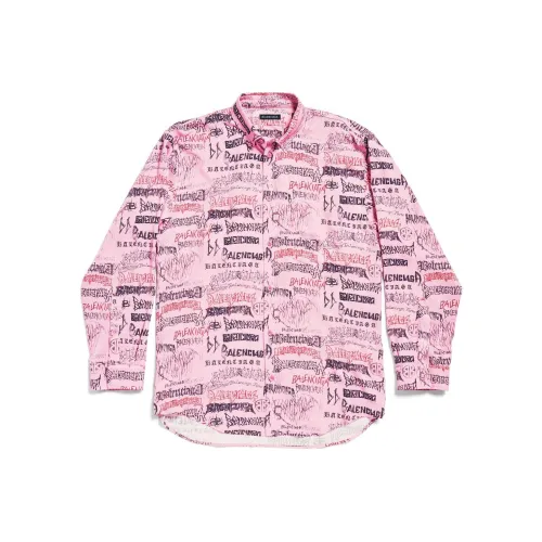 Balenciaga SS24 Рубашка Свободного кроя Женская Розовая