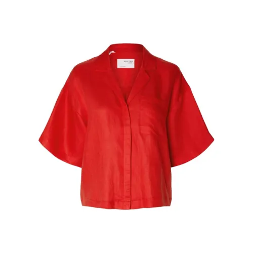 Избранный Красный Женские Рубашки