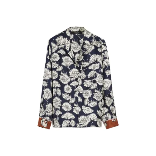 WEEKEND MaxMara Palla Коллекция Печатный Шелковый Пижамный Рубашка Женская Многоцветный