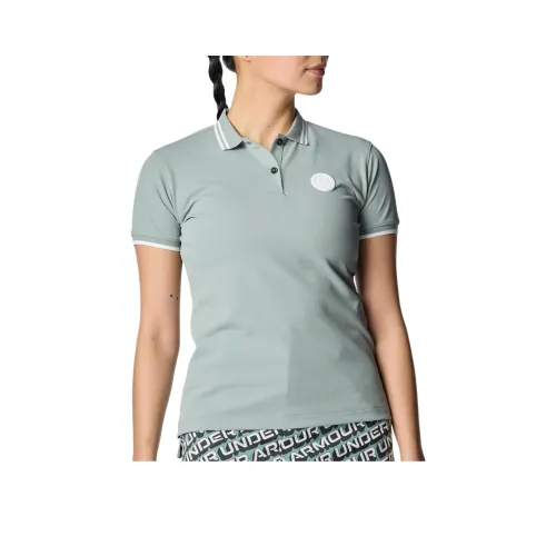 Under Armour Поло Женские Silica Зеленый Белый348