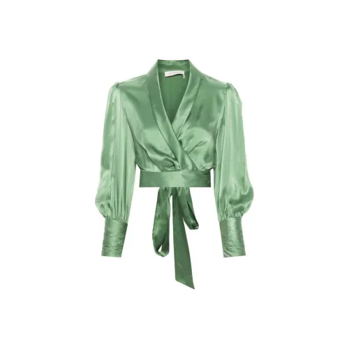 Zimmermann SS24 Рубашка Женская Морской Зеленый