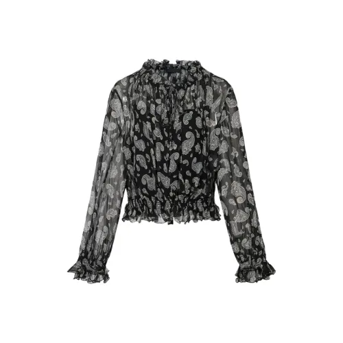 MOCO Рубашка Женская Черная с Белым Многоцветная