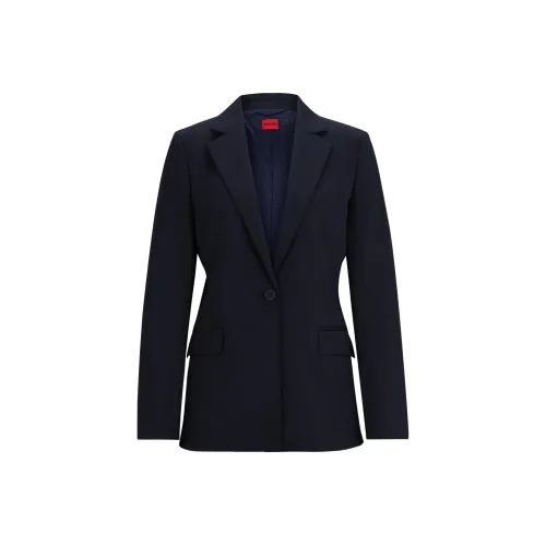 Hugo Boss Регулярный крой Куртка с NOTCH LAPELS Куртки и Пальто Женские Темно-синий