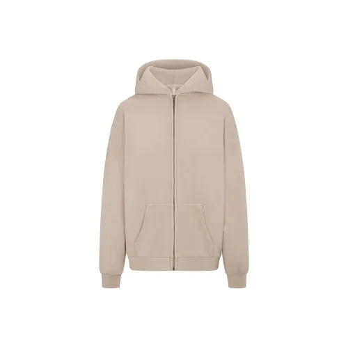 SKIMS FW24 Vintage Fleece OVERSIZED ZIP UP Hoodie Sweatshirt Women's Stone Stone Color