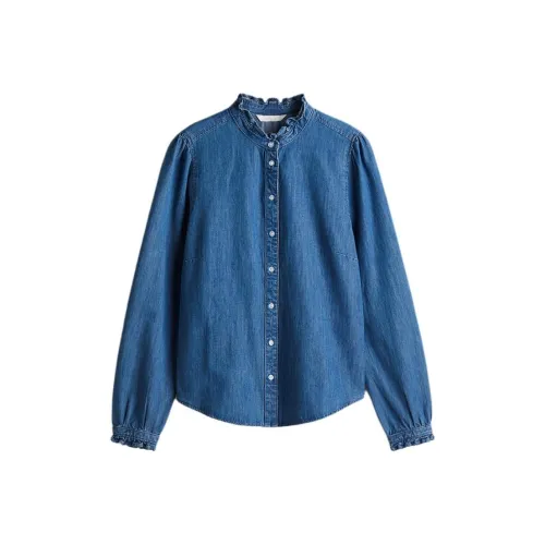 H&M Джинсовый синий Женские Рубашки