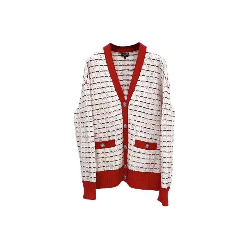 CHANEL 23 Осень и зима 23C Трикотаж Женский Весенний Комплект Красно-белый