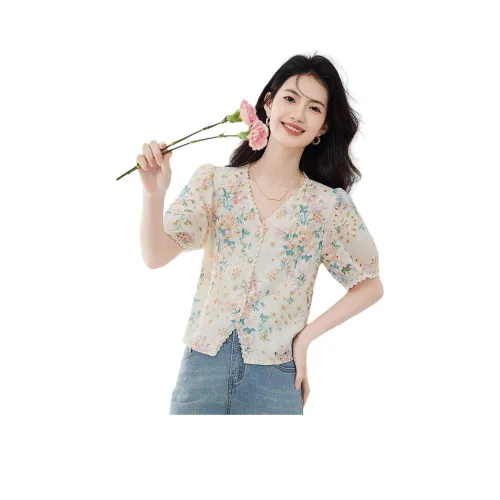 XINFEIYU Абрикос Женские Рубашки