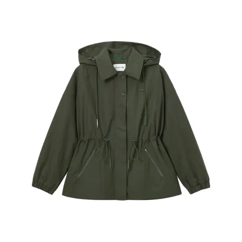 LACOSTE Куртки и пальто женские коричневый зеленый