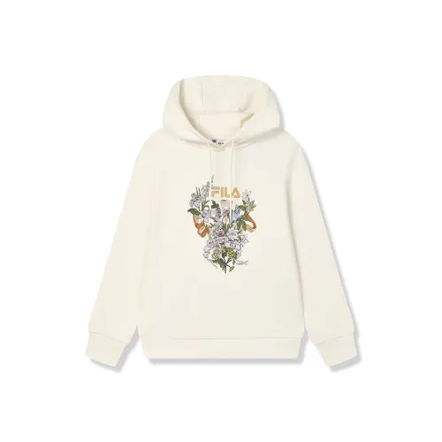 FILA Толстовка Женская Светло-Бежевая Белая
