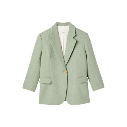 Sandro Бизнес-костюм женский серо-зеленый