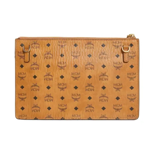 MCM Essential Visetos Origina Искусственная кожа с коровьей кожей Сумка через плечо Клатч Стандартный Женский Коньяк