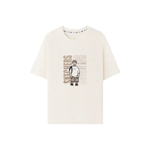 Skechers T-Shirt Мужская Яичный Белый Цвет