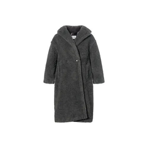 MaxMara Teddy Series Женское пальто темно-серого цвета