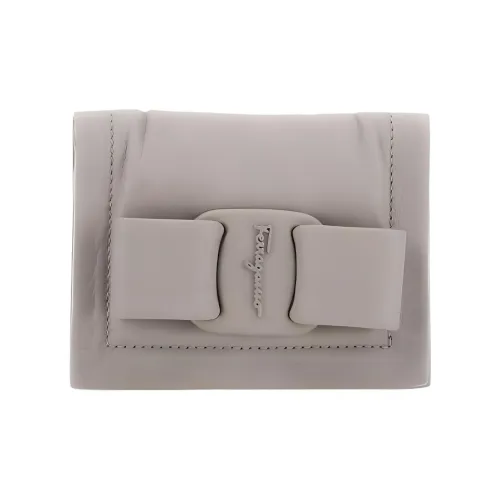 FERRAGAMO Viva Коровья кожа Держатель для карт Держатель для карт Женский Серый Белый