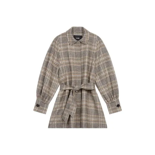 Maje Светло-серое Женское Пальто