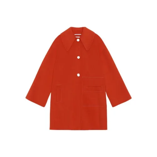 GANNI Апельсиновое Женское Пальто