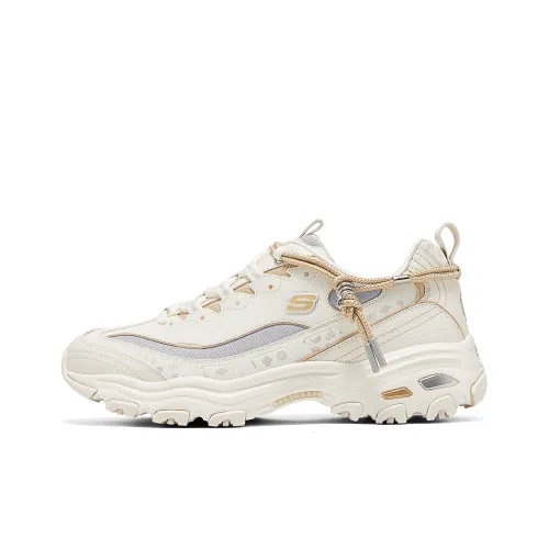 Skechers D'LITES 1,0 Высота Увеличивающие Низкие Кроссовки с Толстой Подошвой Мужские Бежевые