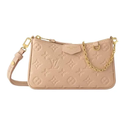 LOUIS VUITTON Тисненая крупнозернистая текстура коровьей кожи переносная сумка через плечо женская песочного цвета